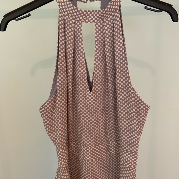 Size 2 lavender polka dot Dress - Picture 3 of 4